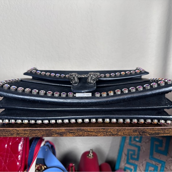 Authentic Large Gucci Black Dionysus Bag with Iridescent Crystals - Picture 7 of 13